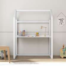 Escrivaninha Infantil Tampo Regulável Montessoriana Madeira Branco Tina
