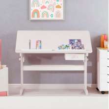 Escrivaninha Madeira 1 Gaveta Desenho Flexi Branco