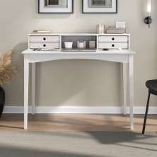 Escrivaninha para Quarto Retro Madeira 4 Gavetas Milano Branco