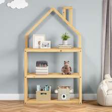 Estante Infantil Organizadora 3 Prateleiras Madeira Montessori Natural Lenise