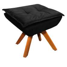 Puff Decorativo Sala de Estar Base Giratória Giromad Opla Suede Preto - Ibiza