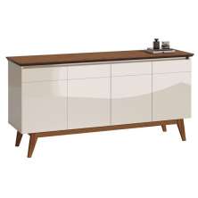 Buffet Classic Off White com Freijó - Imcal Móveis