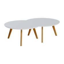 Conjunto de Mesa Centro Classic Luna - Branco Acetinado