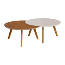 Conjunto de Mesa Centro Classic Luna - Off White Freijó