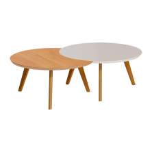 Conjunto de Mesa Centro Classic Luna - Off White Nature