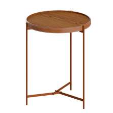 Mesa Lateral Aqua Freijó e Cobre 46 cm