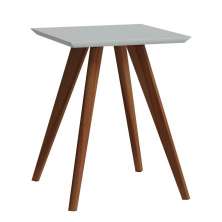 Mesa Lateral Classic Quadrada Branco Acetinado - Imcal Móveis