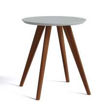 Mesa Lateral Classic Redonda Branca Acetinado