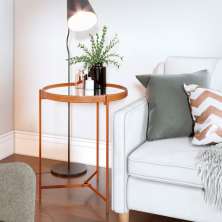 Mesa Lateral com Espelho Aqua Cobre 57 cm
