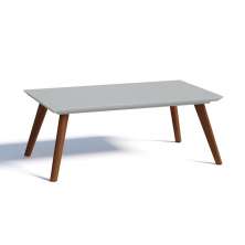 Mesa de Centro Classic Retangular Branca Acetinado