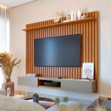 Painel para TV até 70 Polegadas Loft 2 PT Nature e Gianduia