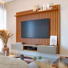 Painel para TV até 75 Polegadas Loft 2 PT Nature e Gianduia