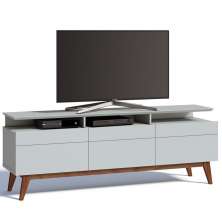 Rack Classic 180cm 3 Gavetas com Prateleira Branco Acetinado - Imcal