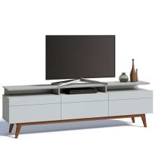 Rack Classic 218cm 3 Gavetas com Prateleira Branco Acetinado - Imcal