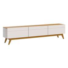 Rack Classic 3G 1.8 Off White com Nature - Imcal Móveis