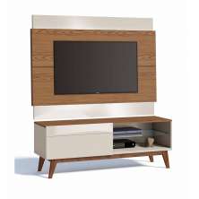 Rack com Painel Classic 1G 1.4 Freijó com Off White - Imcal Móveis