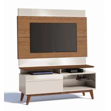 Rack com Painel Classic +1G 1.4 Freijó com Off White - Imcal Móveis