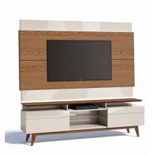 Rack com Painel Classic +2G 2.2 Freijó com Off White - Imcal Móveis