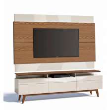 Rack com Painel Classic +3G 2.2 Freijó com Off White - Imcal Móveis