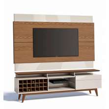 Rack com Painel Classic +AD 2.2 Freijó com Off White - Imcal Móveis