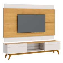 Rack com Painel Classic 2G 1.8 Nature com Off White - Imcal Móveis