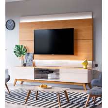 Rack com Painel Classic 2G 2.2 Nature com Off White - Imcal Móveis