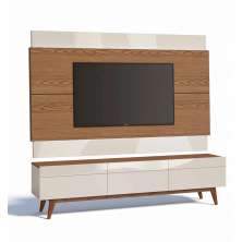 Rack com Painel Classic 3G 2.2 Freijó com Off White - Imcal Móveis