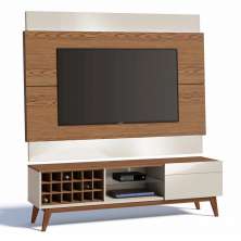 Rack com Painel Classic AD 1.8 Freijó com Off White - Imcal Móveis