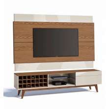 Rack com Painel Classic AD 2.2 Freijó com Off White - Imcal Móveis