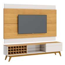 Rack com Painel Classic AD 2.2 Nature com Off White - Imcal Móveis