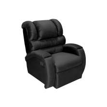 Poltrona Do Papai Imperial Reclinável Veludo Liso Preto - Império Estofados
