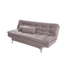 Sofá-Cama 3 Lugares Casal Pratic Suede Liso Marrom Claro