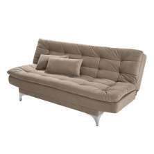 Sofá Cama 3 Lugares Pratic Veludo Liso Chocolate - Império Estofados 