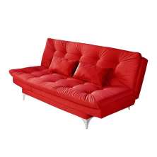 Sofá Cama 3 Lugares Versátil Veludo Liso Vermelho - Império Estofados 