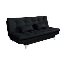 Sofá-Cama Casal 3 Lugares Versátil Preto