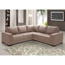Sofá de Canto 4 Lugares Patrícia Suede Chocolate
