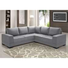 Sofá de Canto 4 Lugares Patrícia Suede Cinza