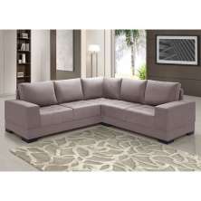 Sofá de Canto 4 Lugares Patrícia Suede Marrom Claro