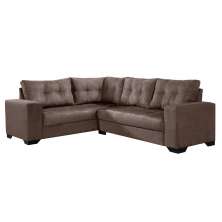 Sofá de Canto 5 Lugares Bia Suede Marrom