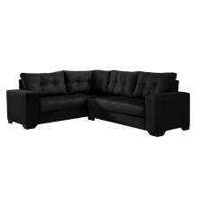Sofá de Canto 5 Lugares Bia Suede Preto