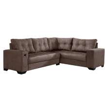 Sofá de Canto 5 Lugares Dijon com Entrada USB Suede Marrom