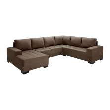 Sofá de Canto 5 Lugares com Chaise Esquerdo Patrícia Suede Marrom