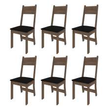 Conjunto com 6 Cadeiras Luzia Noce e Preto
