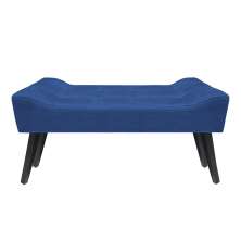 Banco Estofado Paris 1,20m Suede Azul Marinho - Inova Decor