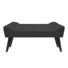 Banco Estofado Paris 1,20m Suede Grafite - Inova Decor