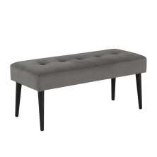 Banco Estofado Theo 1,60m Suede Cinza - Inova Decor
