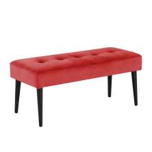 Banco Estofado Theo 1,60m Suede Vermelho - Inova Decor