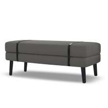 Banco Estofado Viena 1,40m Suede Cinza - Inova Decorações