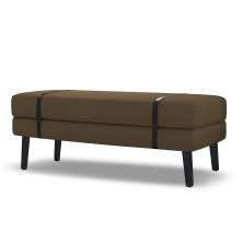 Banco Estofado Viena 1,40m Suede Marrom - Inova Decorações