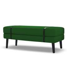 Banco Estofado Viena 1,40m Suede Verde - Inova Decorações